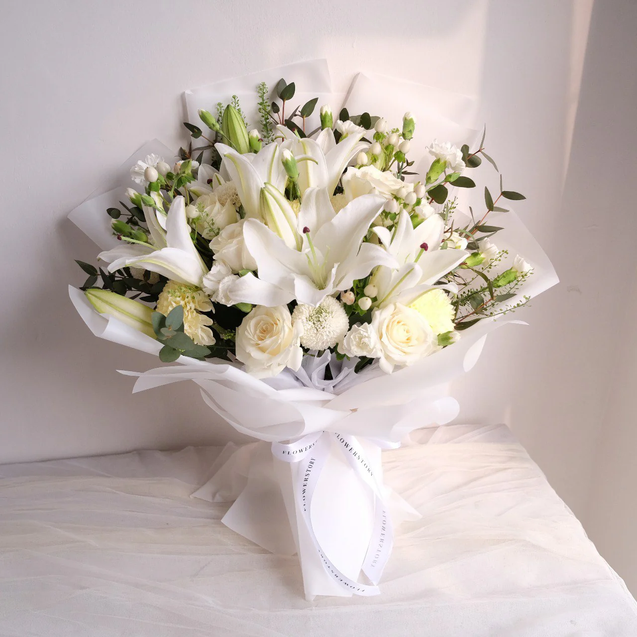 Buket Lily Putih Elegant